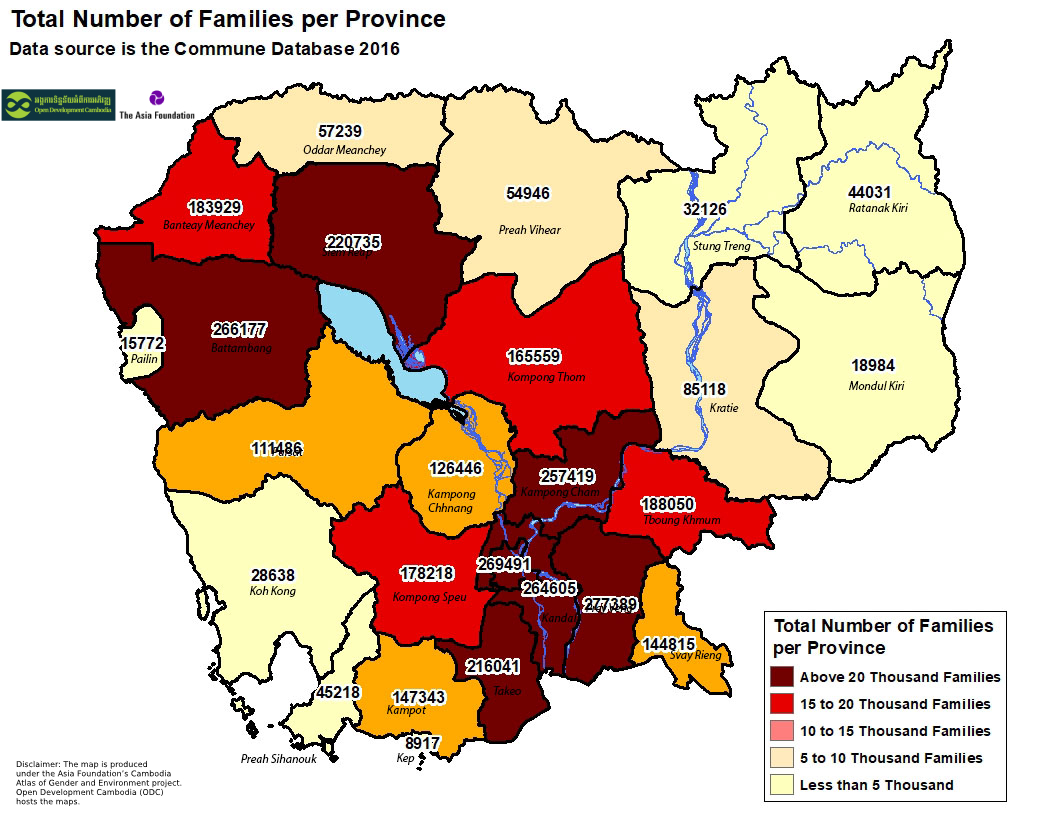 Total Number of Families per Province