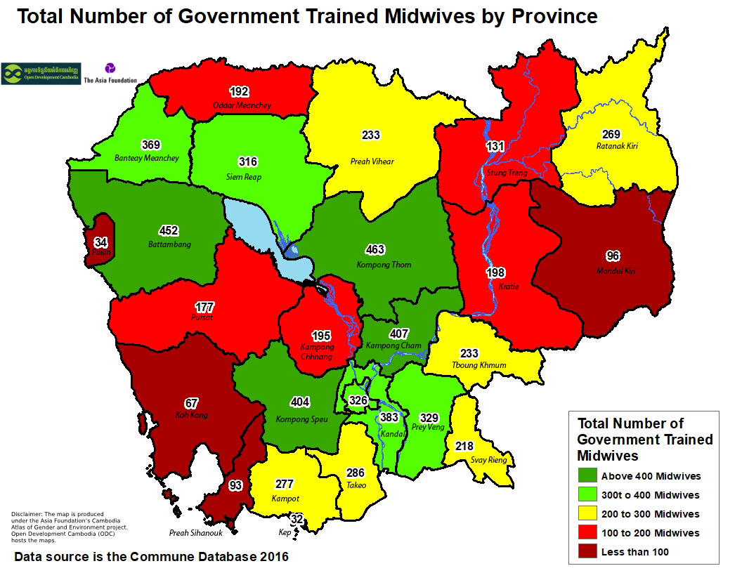 Total Number of Government Trained Midwives by Province