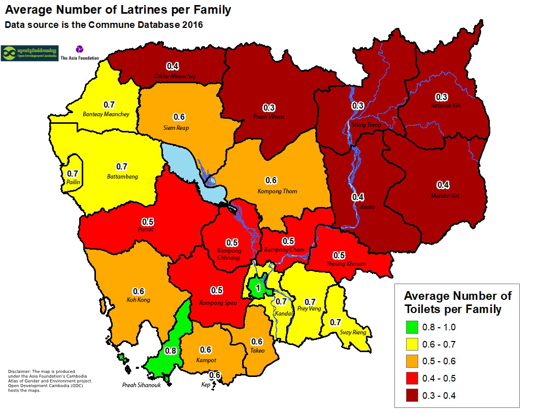 Toilets per Family by Province
