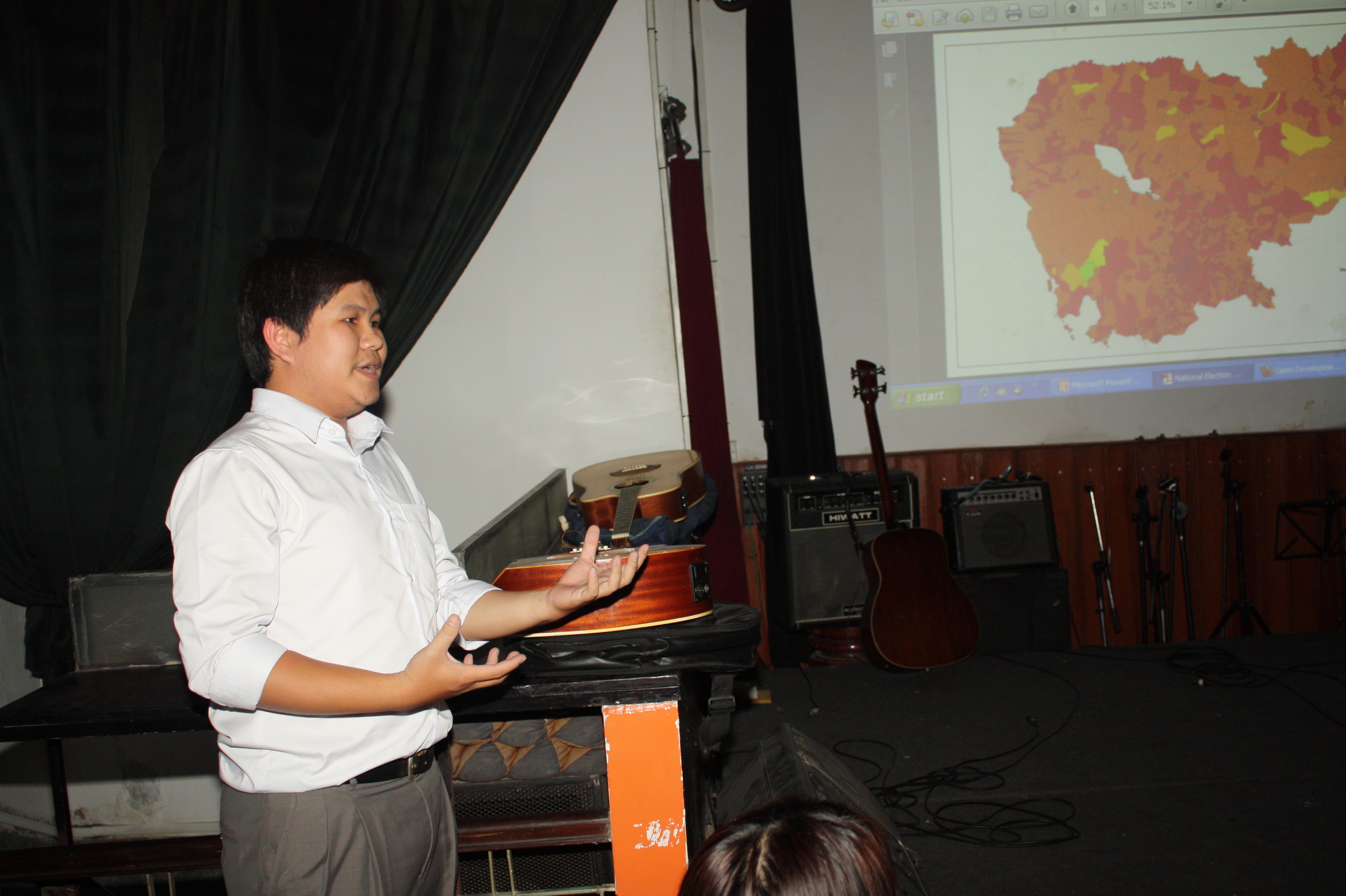 ODC Senior Mapper Mean Naro presented polling station density maps.