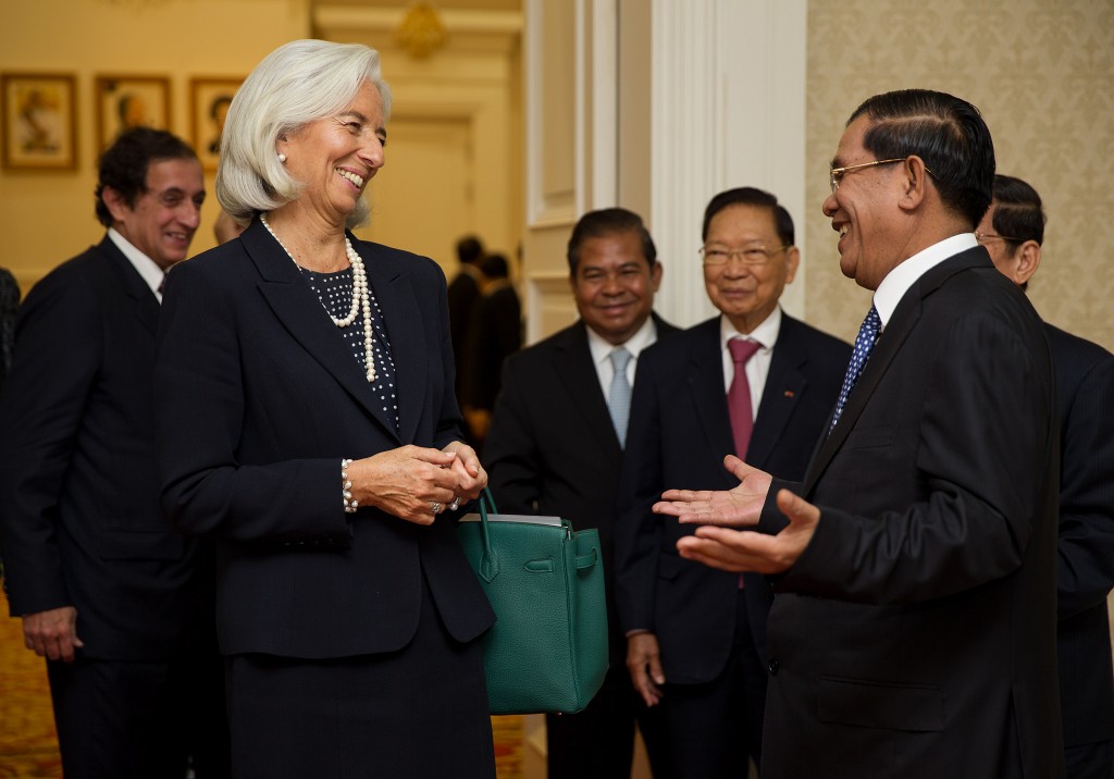 Cambodia's Prime Minister with IMF Managing Director, Cambodia. Photo by International Monetary Fund (IMF), take on 2 December 2013. Licensed under Attribution-NonCommercial-NoDerivs 2.0 