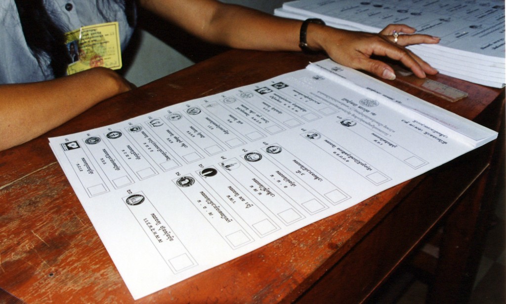 Election ballots, Cambodia. Photo by Daniel Littlewood, taken on April 20, 2004. Licensed under Attribution 2.0 Generic (CC BY 2.0) 