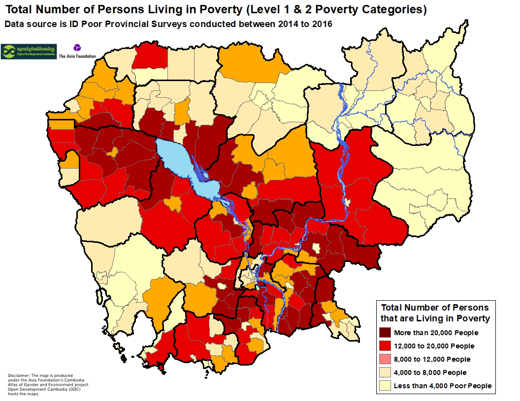 Cambodia Population Density Map